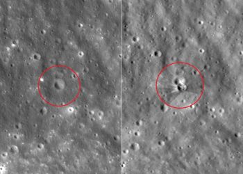NASA fotografiază craterul lăsat de SpaceX pe Lună