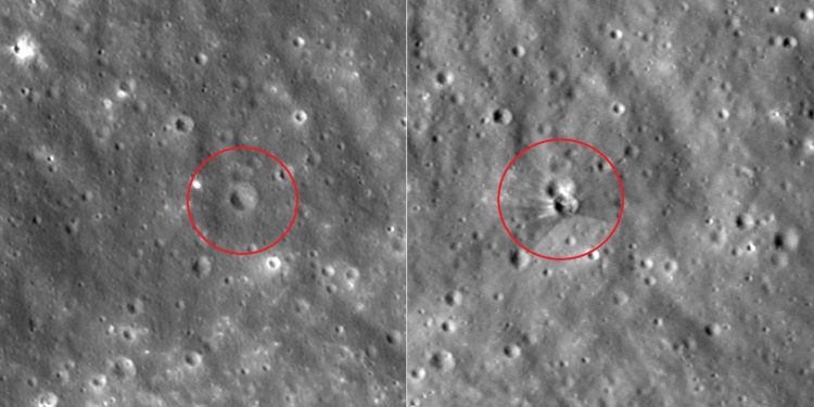 NASA fotografiază craterul lăsat de SpaceX pe Lună